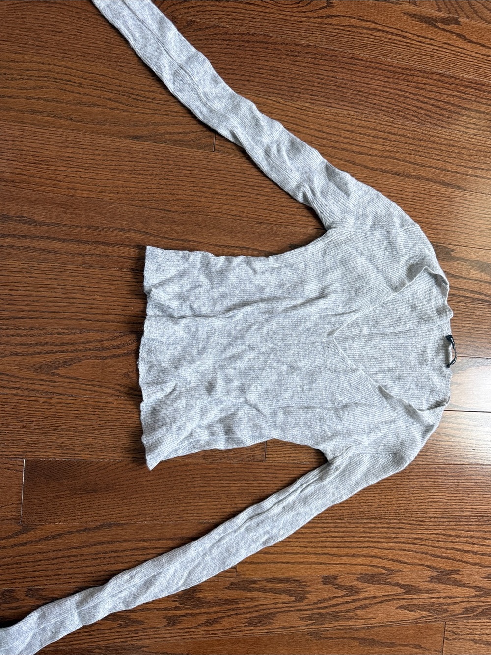 Brandy Melville Light Gray Long Sleeve Ribbed Top